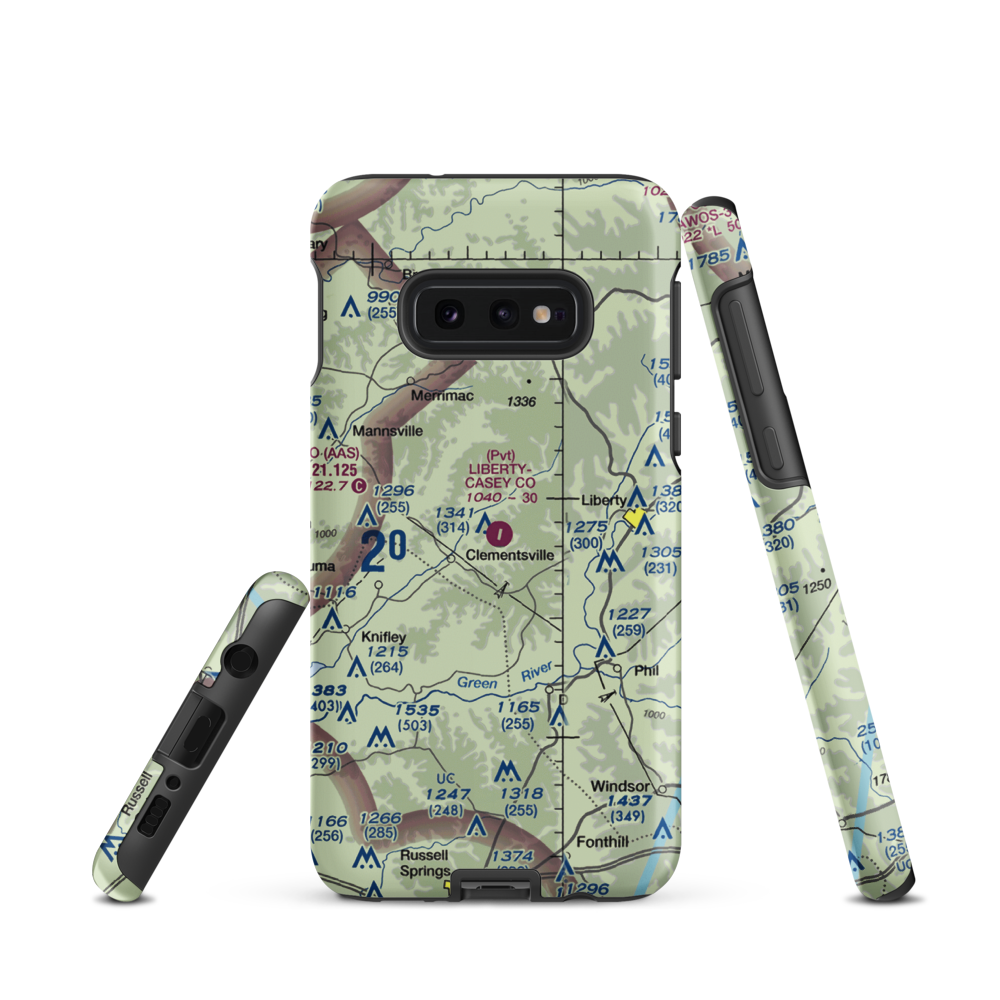 Liberty-Casey County Airport (53KT) VFR Sectional Samsung Phone Case Samsung Galaxy S10 Plus model shown