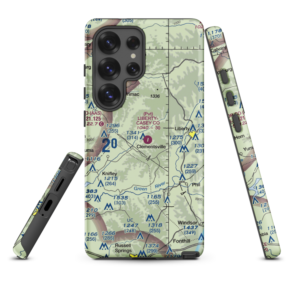 Liberty-Casey County Airport (53KT) VFR Sectional Samsung Phone Case Samsung Galaxy S25 Ultra model shown