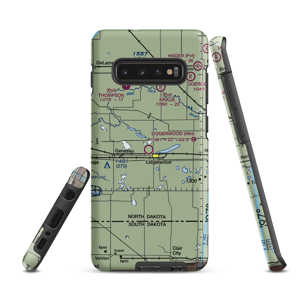 Lidgerwood Municipal Airport (4N4) VFR Sectional Samsung Phone Case Samsung Galaxy S10 Plus model shown