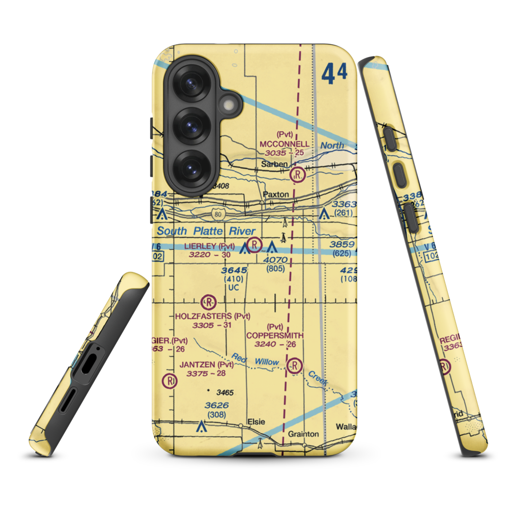 Lierley Farms Airport (7NE5) VFR Sectional Samsung Phone Case Samsung Galaxy S25 Plus model shown