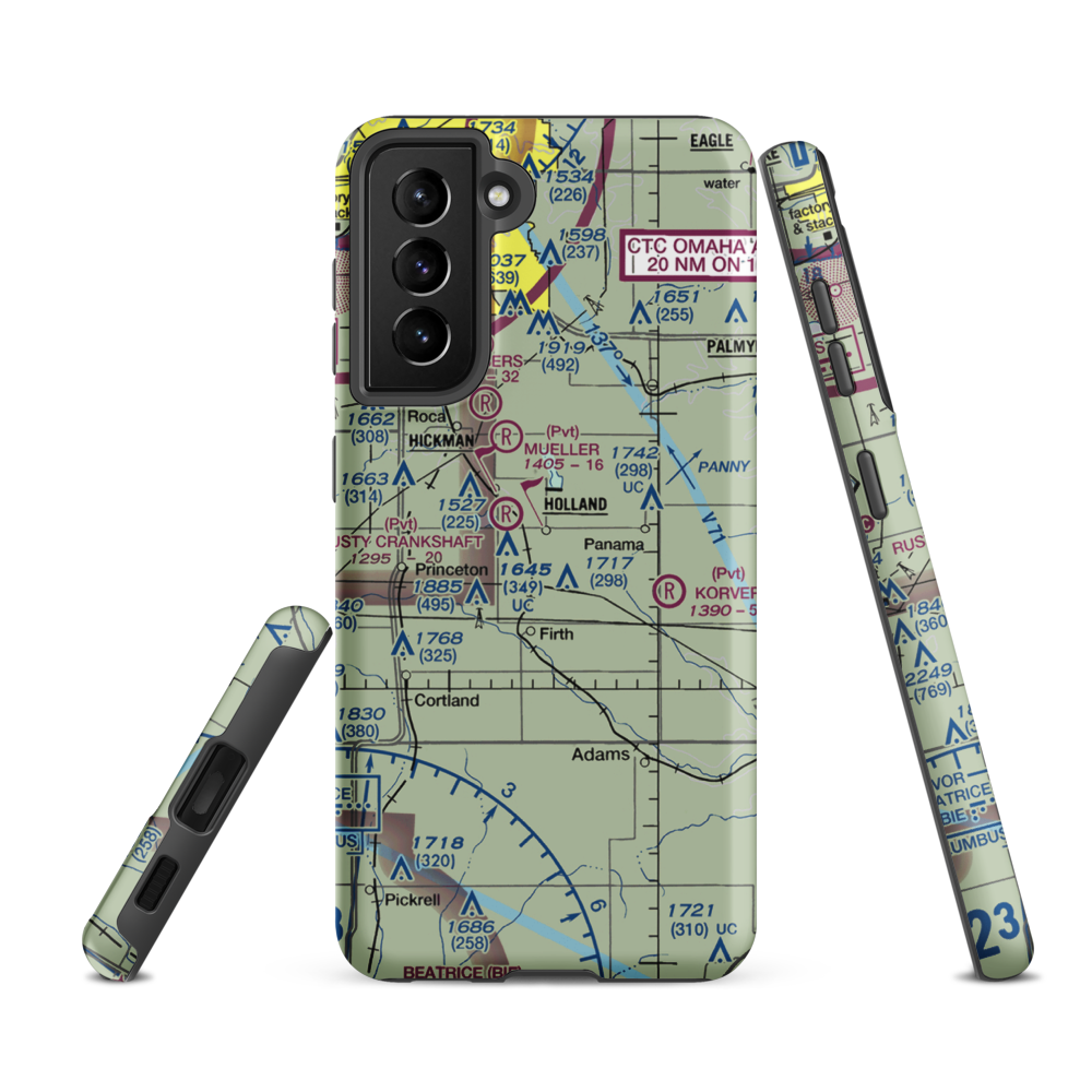 Liesveld Airport (NE53) VFR Sectional Samsung Phone Case Samsung Galaxy S21 FE model shown