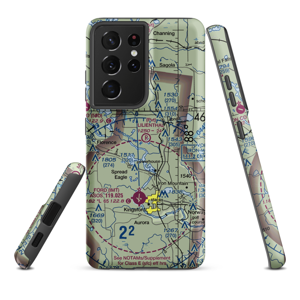 Lilienthal Airport (MI92) VFR Sectional Samsung Phone Case Samsung Galaxy S21 Ultra model shown