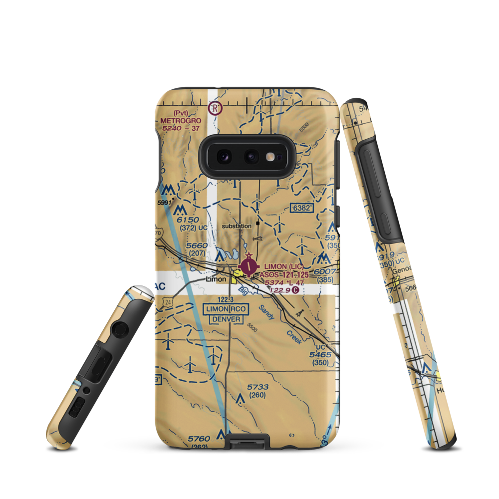 Limon Municipal Airport (LIC) VFR Sectional Samsung Phone Case Samsung Galaxy S10 Plus model shown