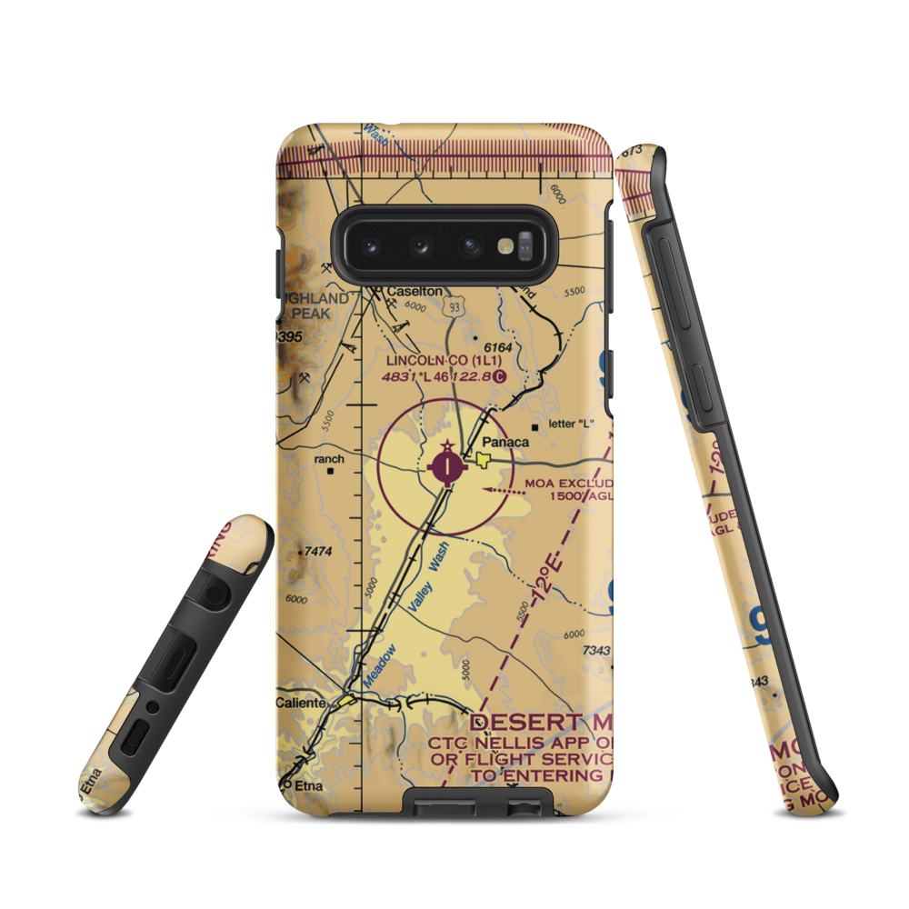Lincoln County Airport (1L1) VFR Sectional Samsung Phone Case Samsung Galaxy S10 model shown