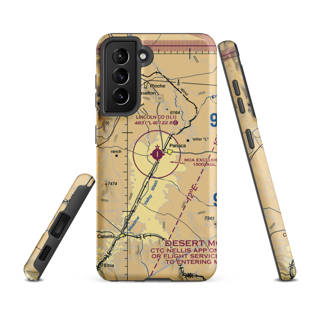 Lincoln County Airport (1L1) VFR Sectional Samsung Phone Case Samsung Galaxy S21 FE model shown