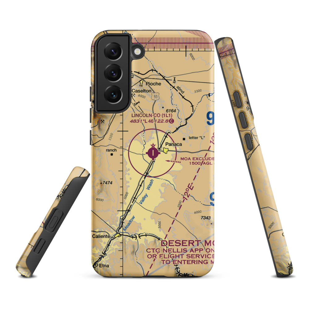 Lincoln County Airport (1L1) VFR Sectional Samsung Phone Case Samsung Galaxy S22 Plus model shown