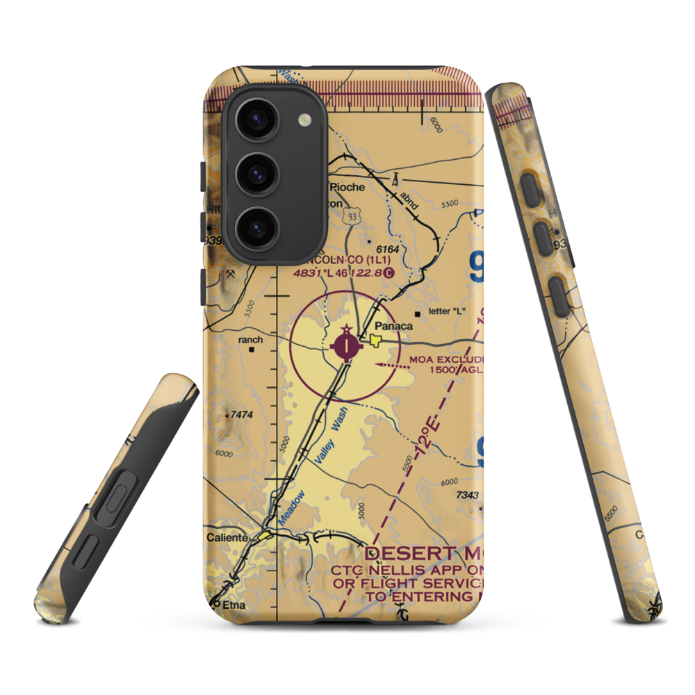 Lincoln County Airport (1L1) VFR Sectional Samsung Phone Case Samsung Galaxy S23 Plus model shown