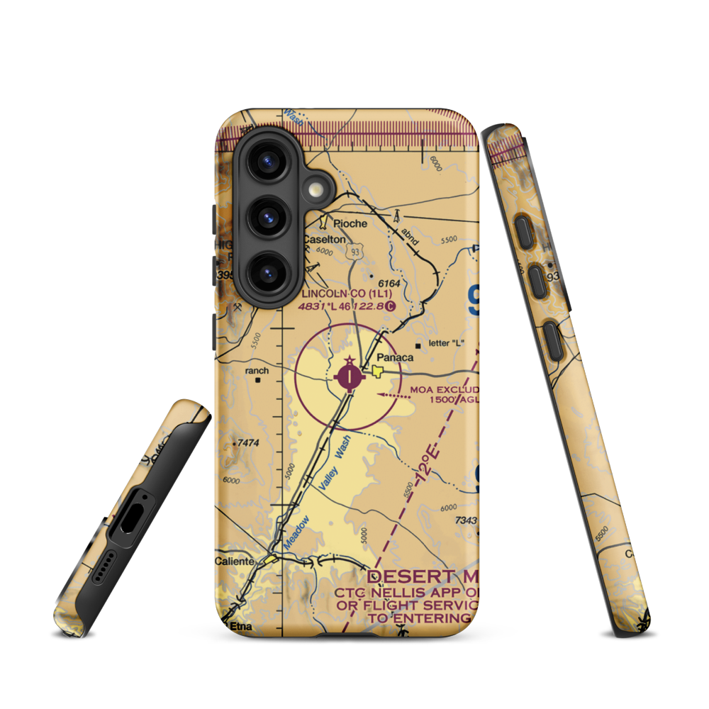 Lincoln County Airport (1L1) VFR Sectional Samsung Phone Case Samsung Galaxy S24 model shown