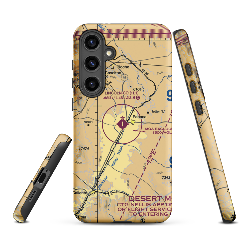 Lincoln County Airport (1L1) VFR Sectional Samsung Phone Case Samsung Galaxy S24 Plus model shown