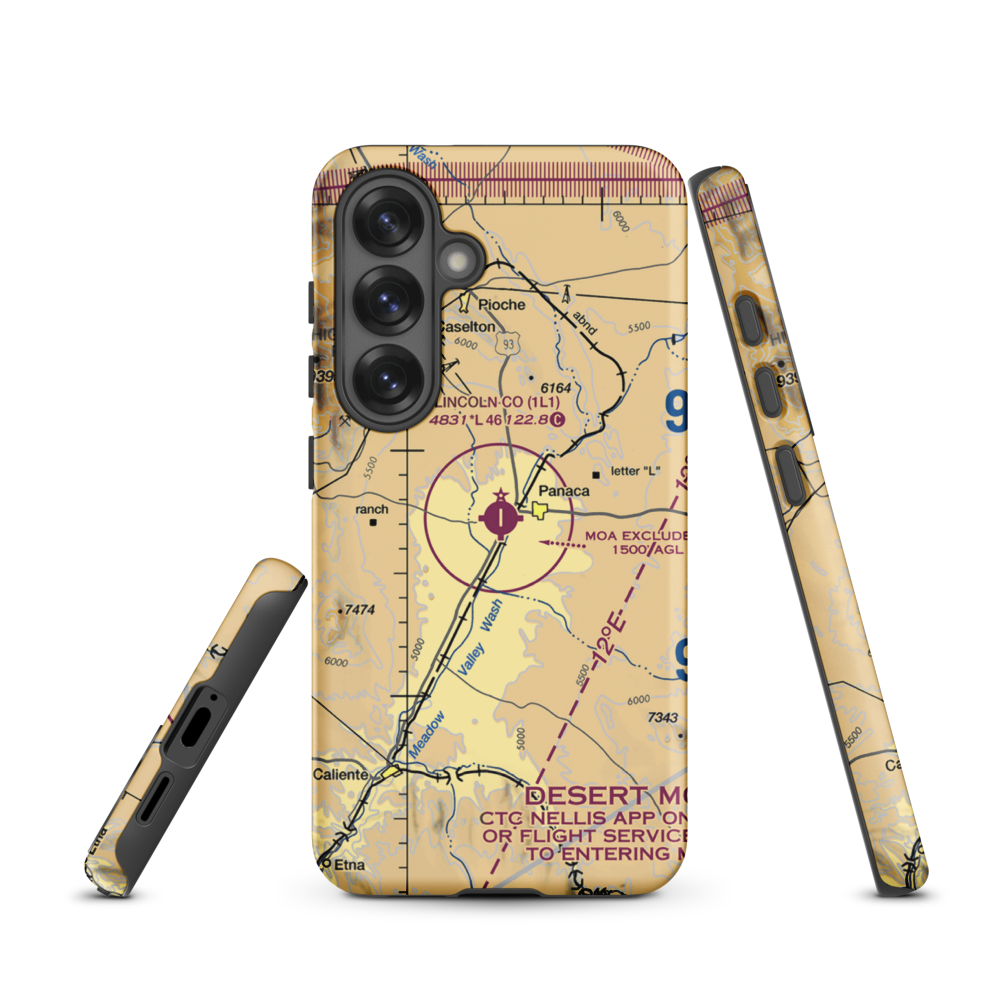 Lincoln County Airport (1L1) VFR Sectional Samsung Phone Case Samsung Galaxy S25 model shown