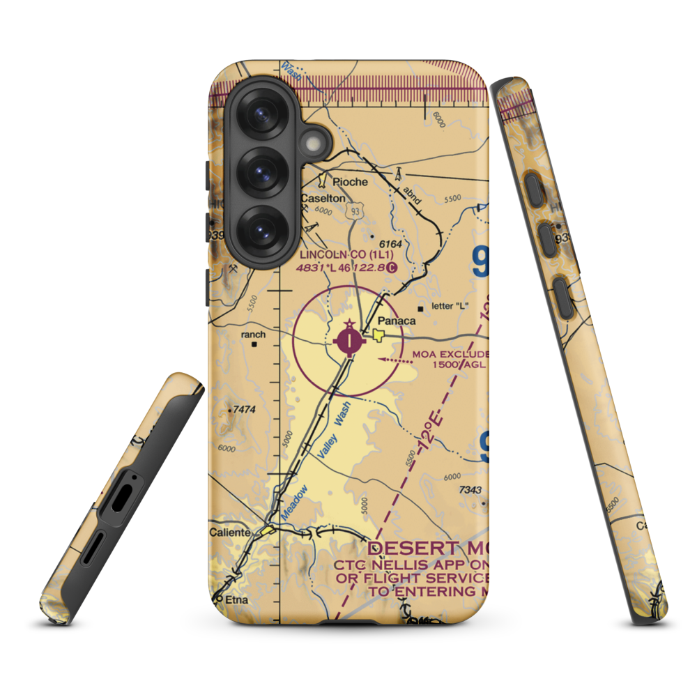 Lincoln County Airport (1L1) VFR Sectional Samsung Phone Case Samsung Galaxy S25 Plus model shown