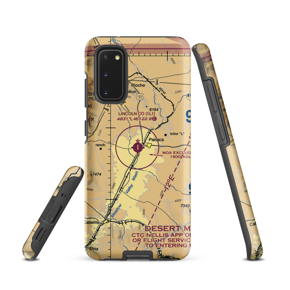 Lincoln County Airport (1L1) VFR Sectional Samsung Phone Case Samsung Galaxy S20 model shown