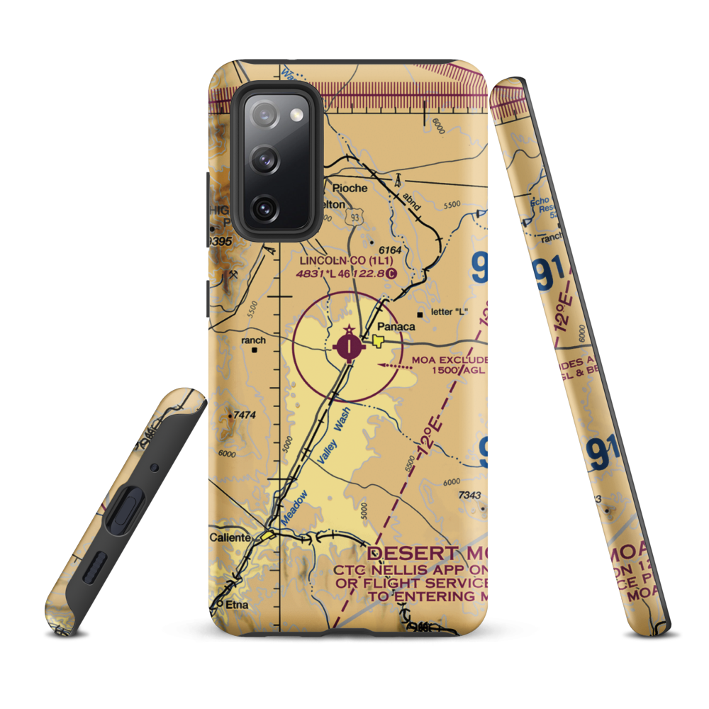 Lincoln County Airport (1L1) VFR Sectional Samsung Phone Case Samsung Galaxy S20 FE model shown