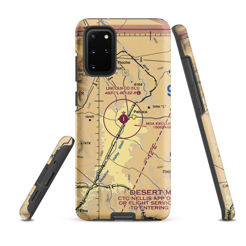 Lincoln County Airport (1L1) VFR Sectional Samsung Phone Case Samsung Galaxy S20 Plus model shown