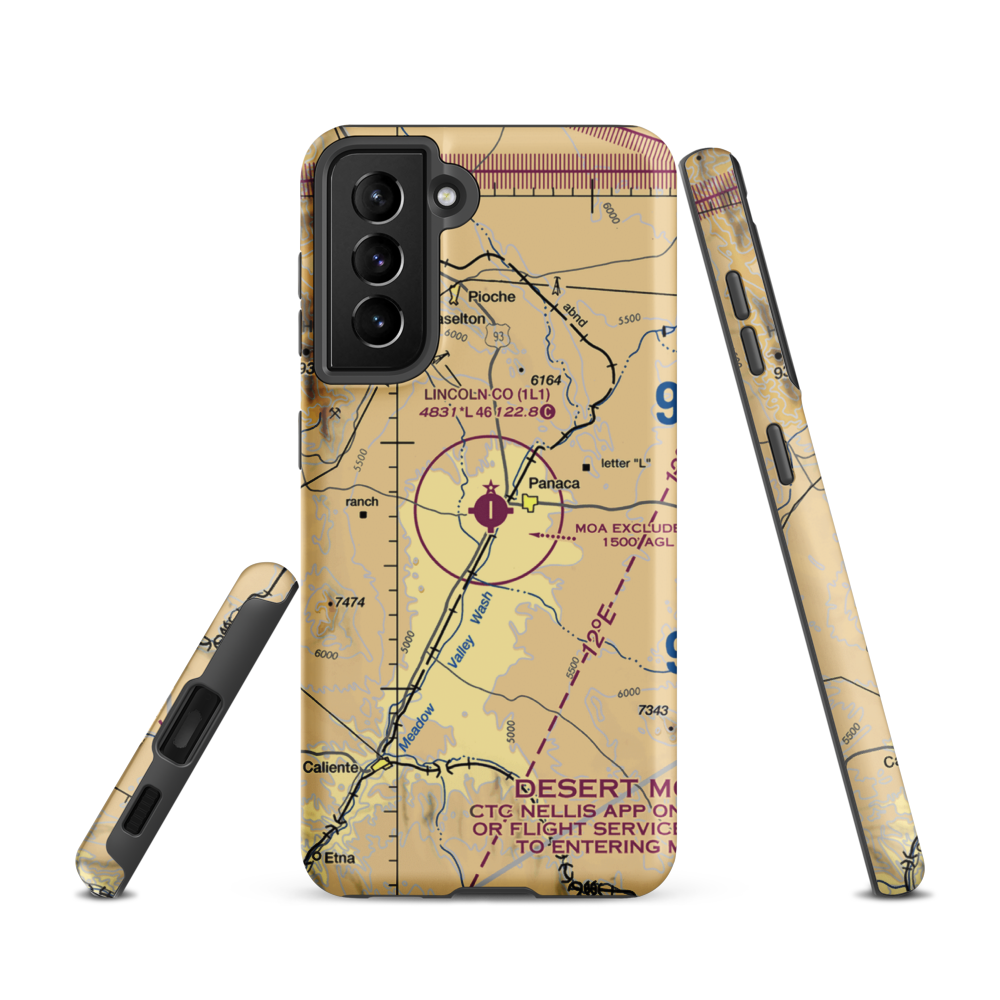 Lincoln County Airport (1L1) VFR Sectional Samsung Phone Case Samsung Galaxy S21 model shown