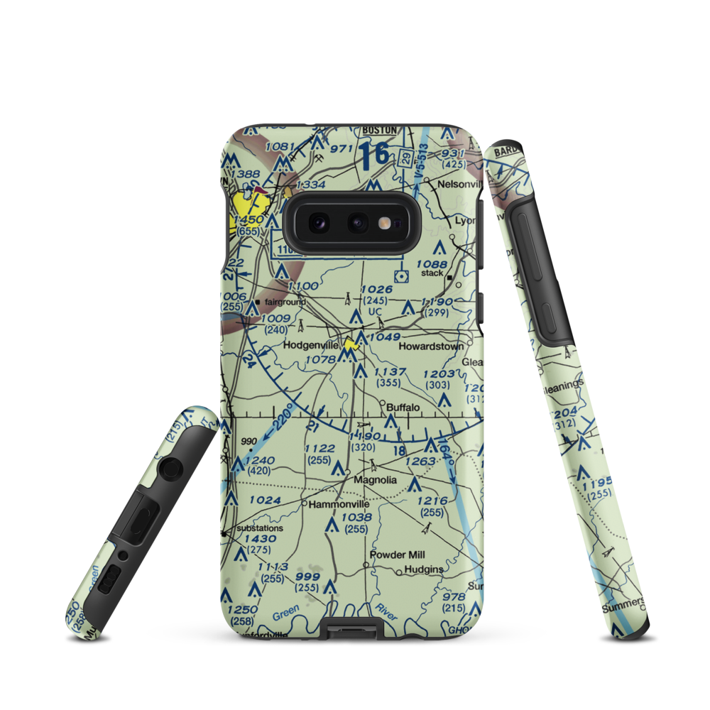 Lincoln Farm Airport (21KY) VFR Sectional Samsung Phone Case Samsung Galaxy S10e model shown
