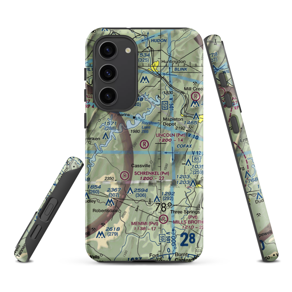 Lincoln Farms Airport (5PN8) VFR Sectional Samsung Phone Case Samsung Galaxy S23 Plus model shown