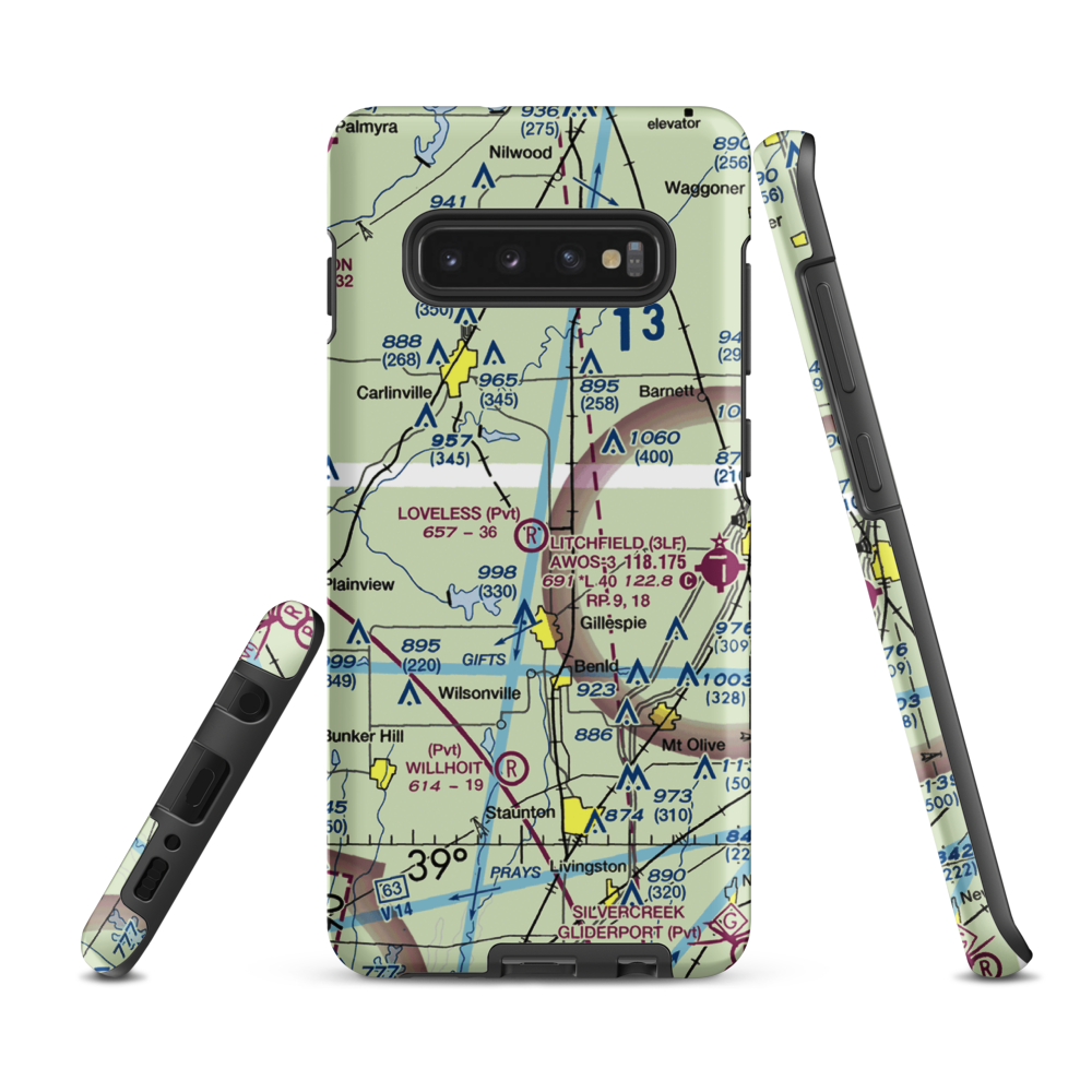 Lindell Loveless Airport (LL45) VFR Sectional Samsung Phone Case Samsung Galaxy S10 Plus model shown