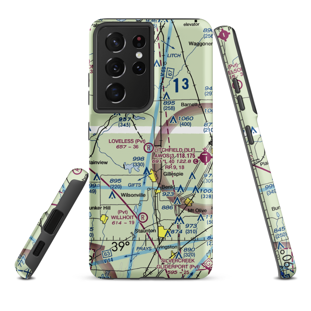 Lindell Loveless Airport (LL45) VFR Sectional Samsung Phone Case Samsung Galaxy S21 Ultra model shown