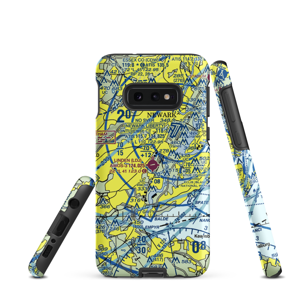 Linden Airport (LDJ) VFR Sectional Samsung Phone Case Samsung Galaxy S10 Plus model shown