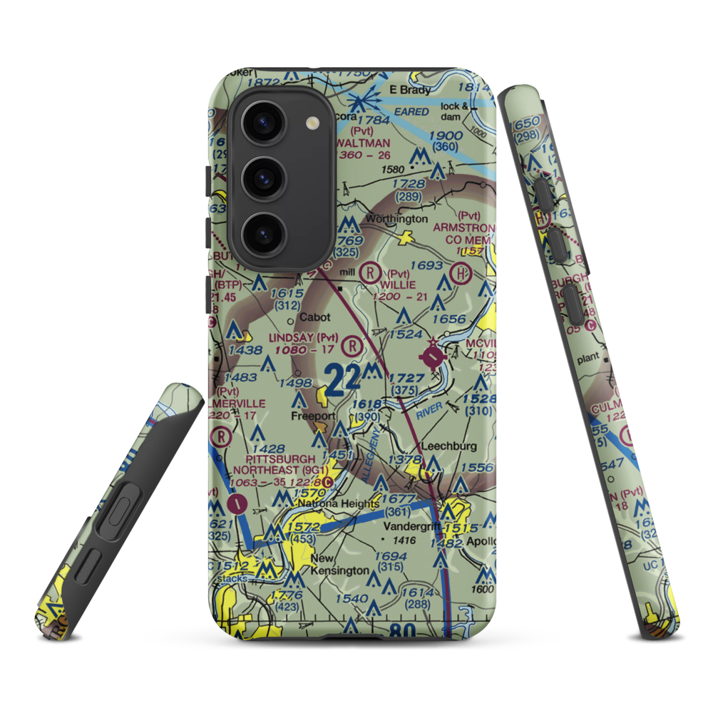 Lindsay Airport (PN25) VFR Sectional Samsung Phone Case Samsung Galaxy S23 Plus model shown