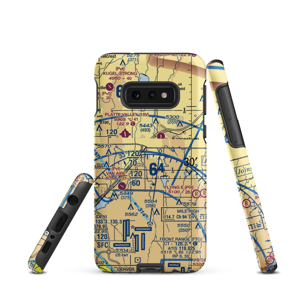 Lindys Airpark (7CO3) VFR Sectional Samsung Phone Case Samsung Galaxy S10 Plus model shown