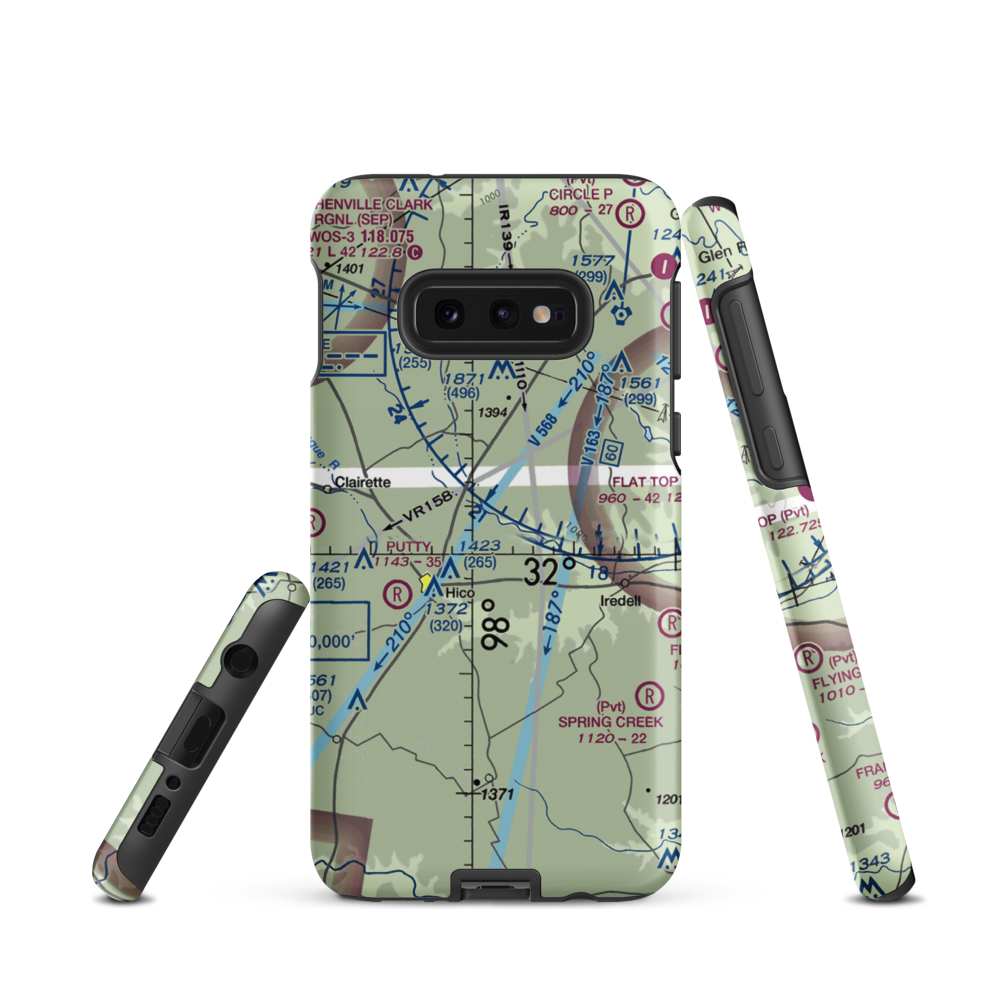 Little C Ranch Heliport (4T7) VFR Sectional Samsung Phone Case Samsung Galaxy S10 Plus model shown