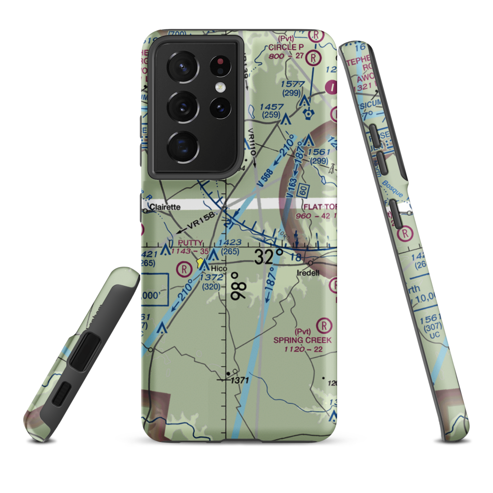 Little C Ranch Heliport (4T7) VFR Sectional Samsung Phone Case Samsung Galaxy S21 Plus model shown