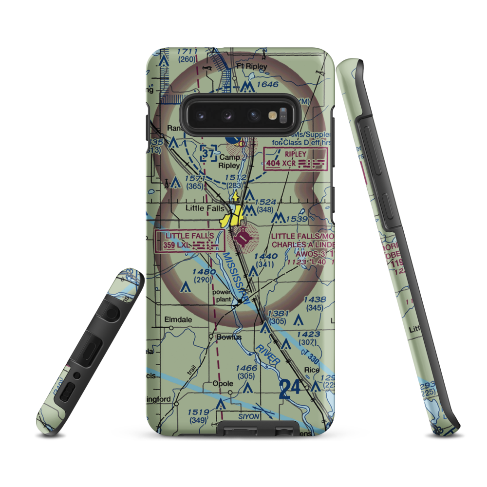 Little Falls-Morrison County-Lindbergh field (LXL) VFR Sectional Samsung Phone Case Samsung Galaxy S10 Plus model shown