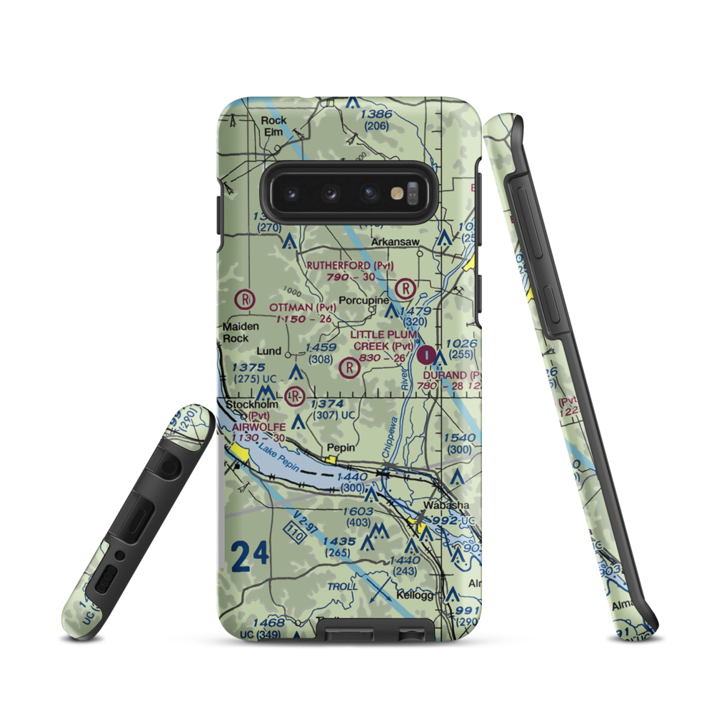 Little Plum Creek Airport (25WN) VFR Sectional Samsung Phone Case Samsung Galaxy S10 model shown