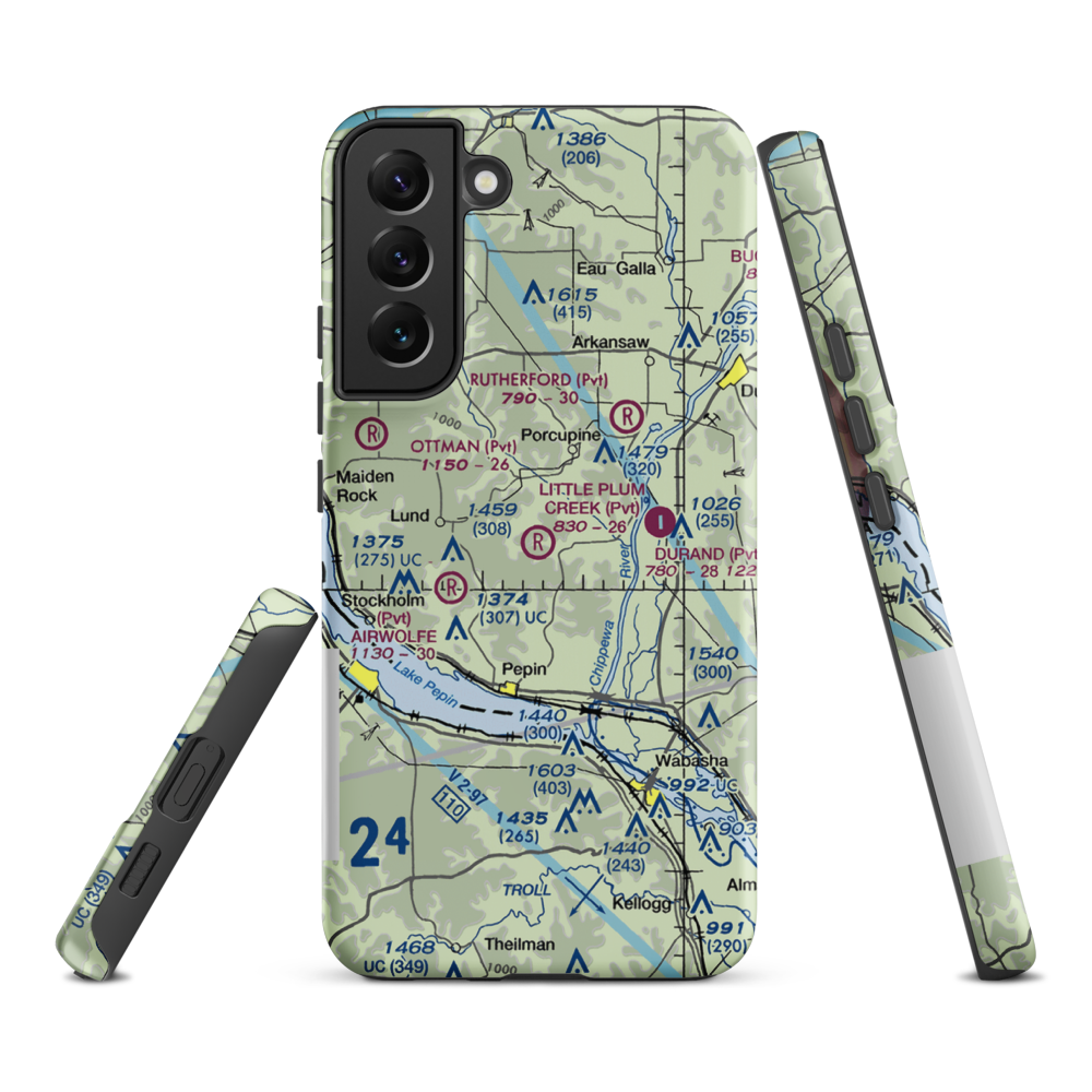 Little Plum Creek Airport (25WN) VFR Sectional Samsung Phone Case Samsung Galaxy S22 Plus model shown
