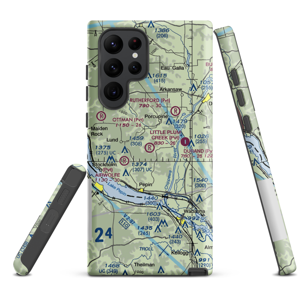 Little Plum Creek Airport (25WN) VFR Sectional Samsung Phone Case Samsung Galaxy S22 Ultra model shown