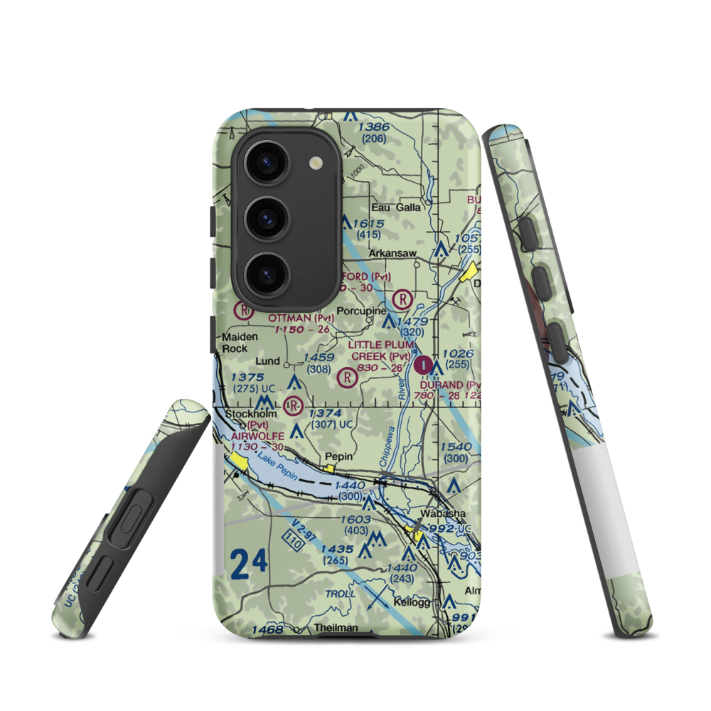 Little Plum Creek Airport (25WN) VFR Sectional Samsung Phone Case Samsung Galaxy S23 model shown