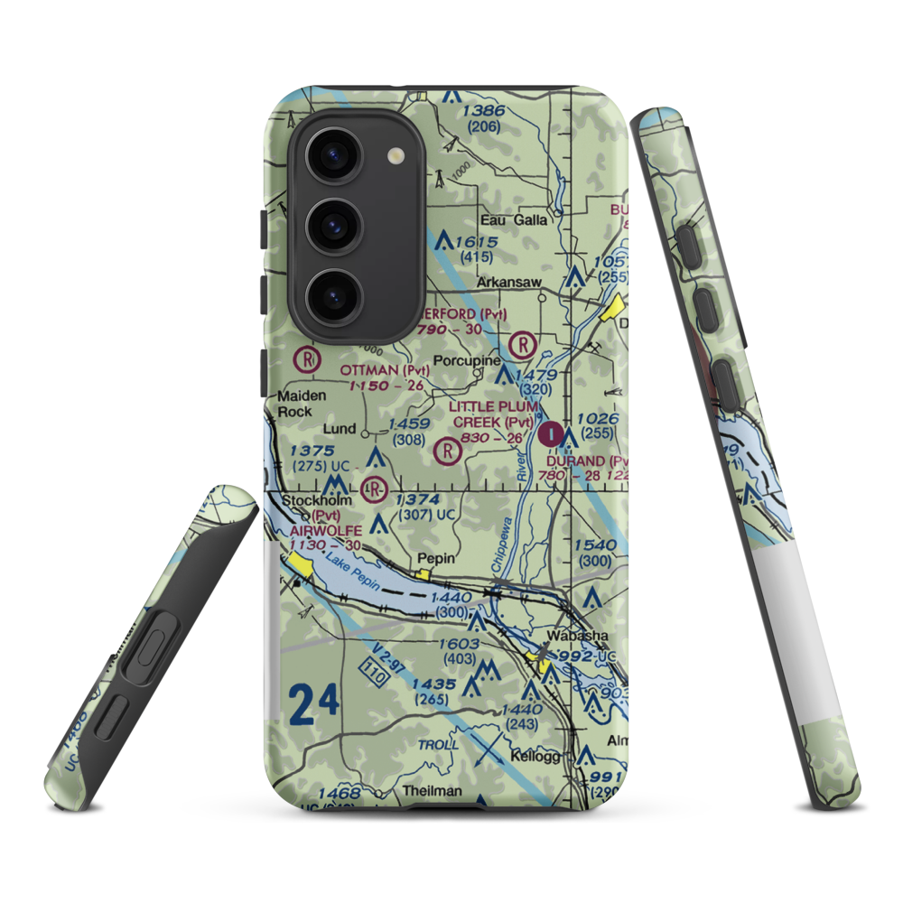Little Plum Creek Airport (25WN) VFR Sectional Samsung Phone Case Samsung Galaxy S23 Plus model shown