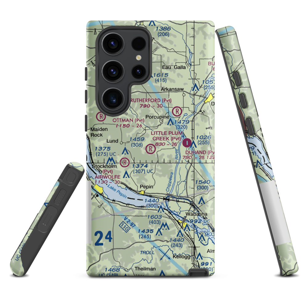 Little Plum Creek Airport (25WN) VFR Sectional Samsung Phone Case Samsung Galaxy S23 Ultra model shown