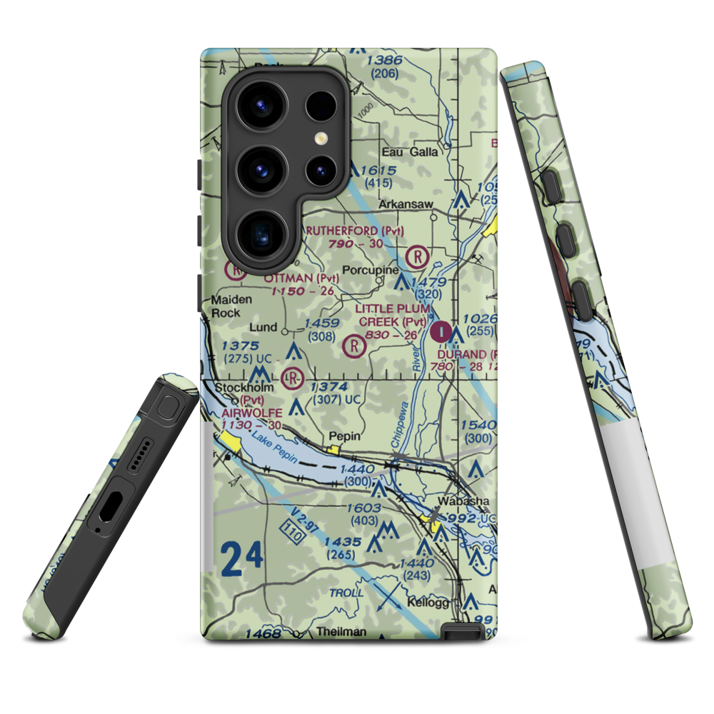 Little Plum Creek Airport (25WN) VFR Sectional Samsung Phone Case Samsung Galaxy S24 Ultra model shown