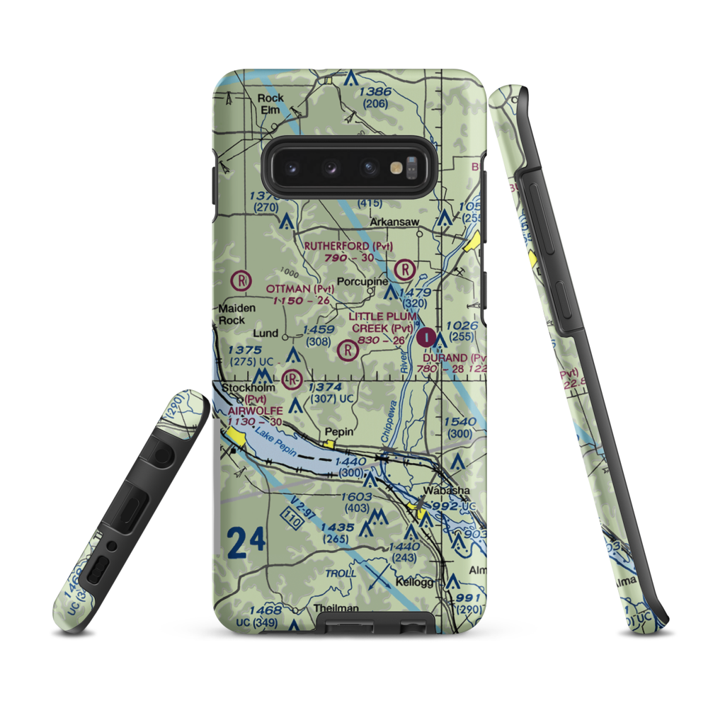 Little Plum Creek Airport (25WN) VFR Sectional Samsung Phone Case Samsung Galaxy S10 Plus model shown