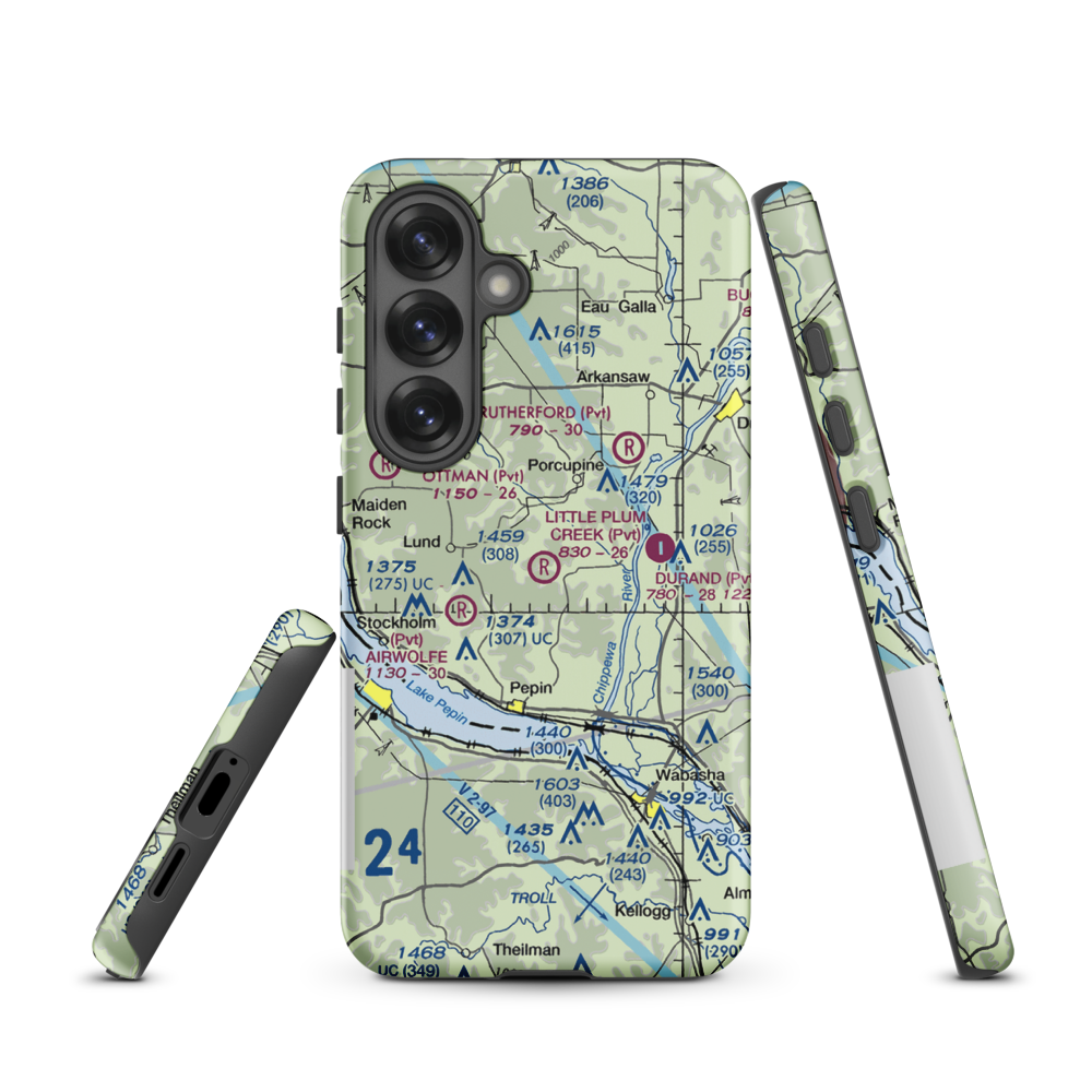 Little Plum Creek Airport (25WN) VFR Sectional Samsung Phone Case Samsung Galaxy S25 model shown
