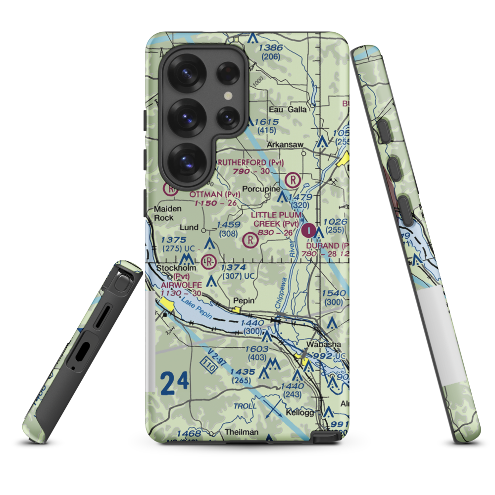 Little Plum Creek Airport (25WN) VFR Sectional Samsung Phone Case Samsung Galaxy S25 Ultra model shown