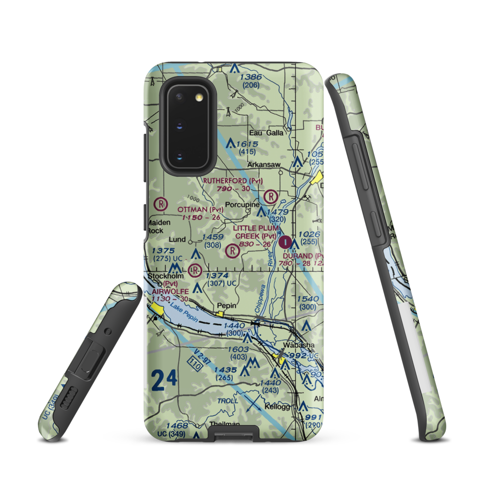 Little Plum Creek Airport (25WN) VFR Sectional Samsung Phone Case Samsung Galaxy S20 model shown