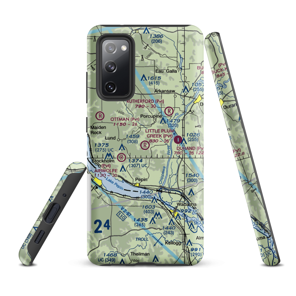 Little Plum Creek Airport (25WN) VFR Sectional Samsung Phone Case Samsung Galaxy S20 FE model shown