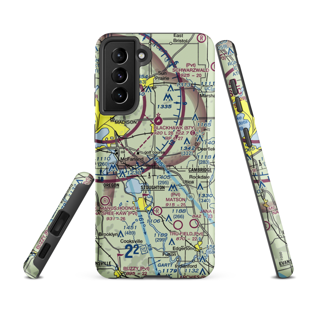 Little Wheel Field (59WI) VFR Sectional Samsung Phone Case Samsung Galaxy S21 FE model shown