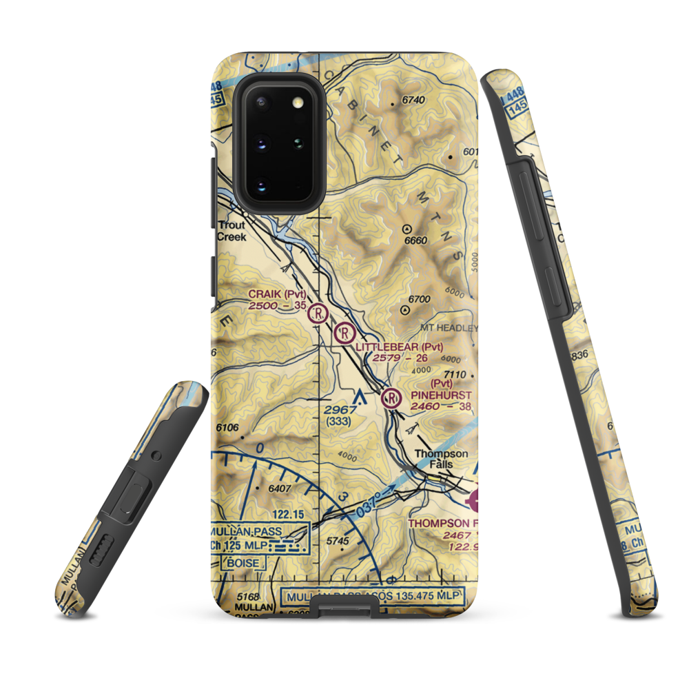 Littlebear Airport (MT69) VFR Sectional Samsung Phone Case Samsung Galaxy S20 Plus model shown