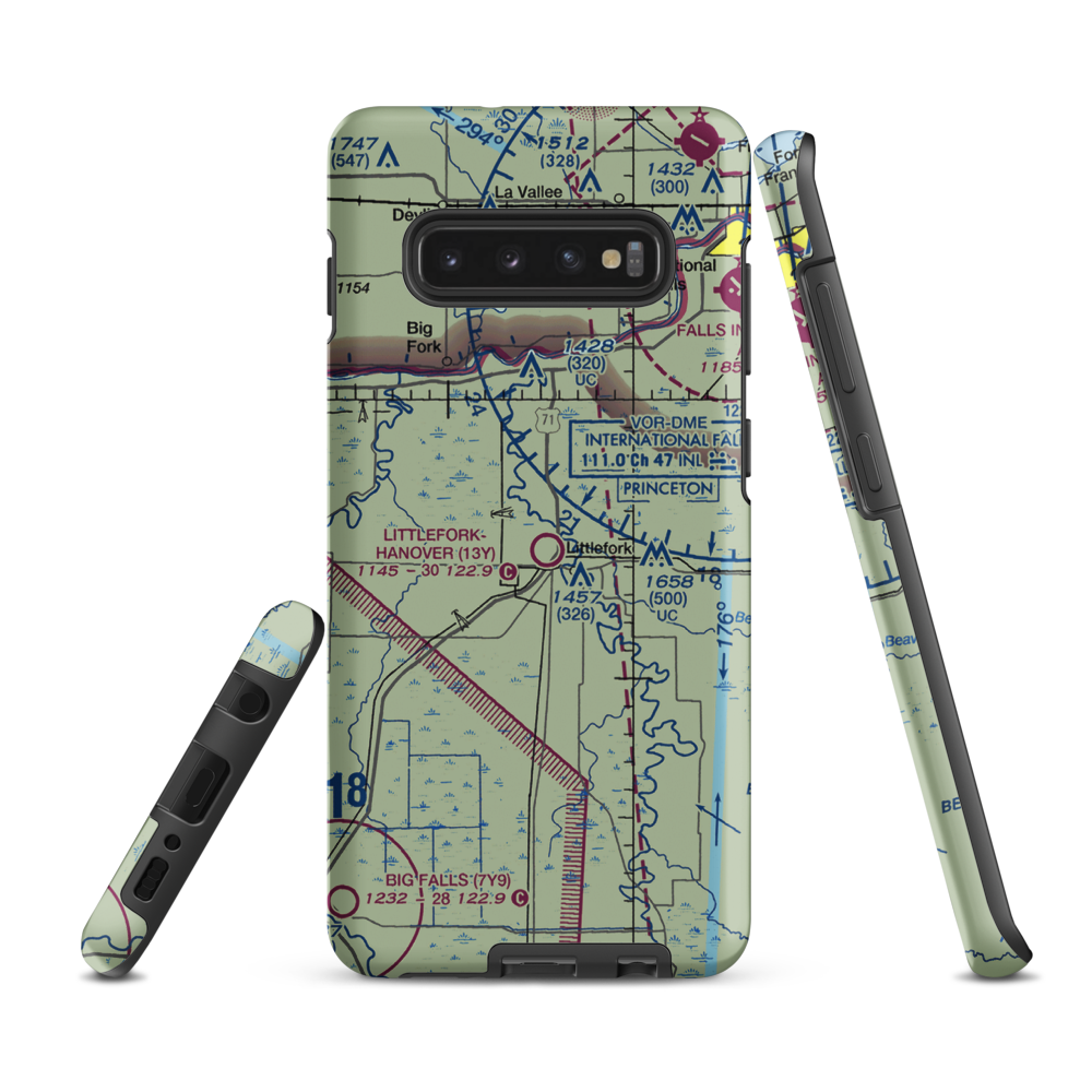 Littlefork Muni/Hanover Airport (13Y) VFR Sectional Samsung Phone Case Samsung Galaxy S10 Plus model shown