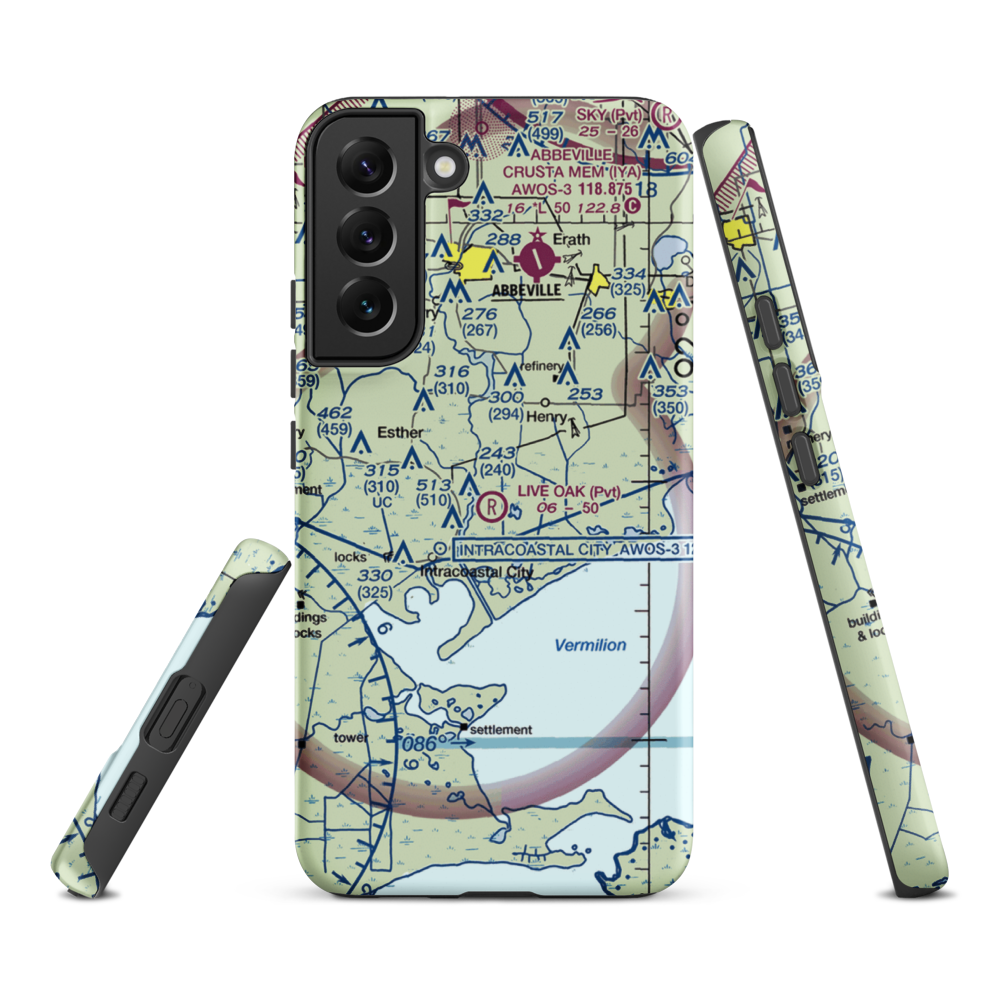 Live Oak Landing Strip (LA60) VFR Sectional Samsung Phone Case Samsung Galaxy S22 Plus model shown
