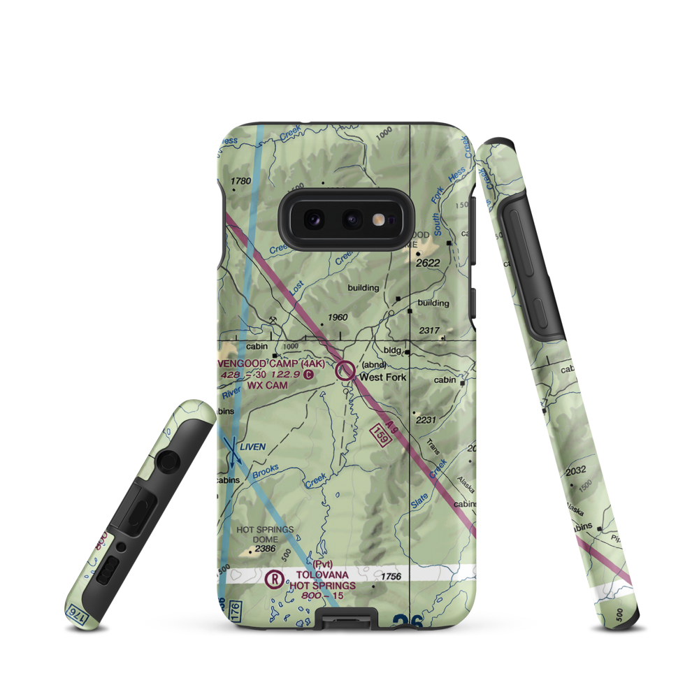 Livengood Camp Airport (4AK) VFR Sectional Samsung Phone Case Samsung Galaxy S10 Plus model shown