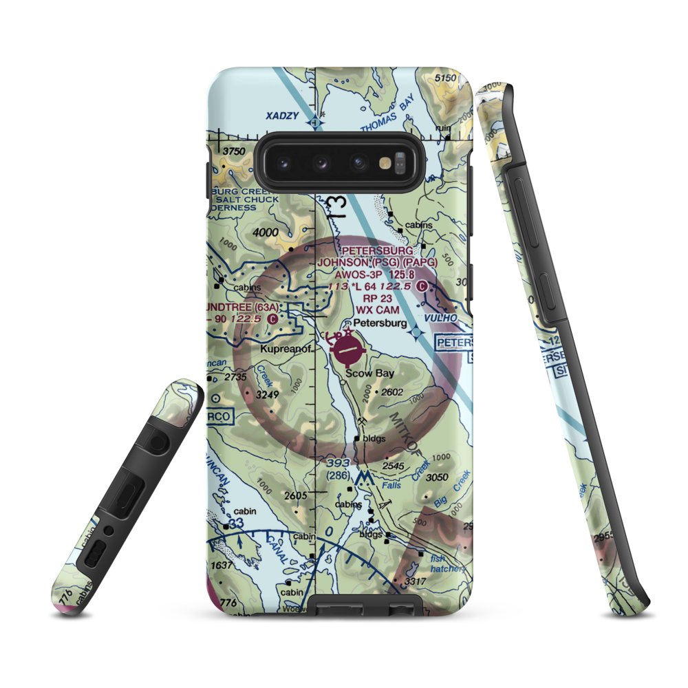 Lloyd R. Roundtree Seaplane Facility Seaplane Base (63A) VFR Sectional Samsung Phone Case Samsung Galaxy S10 Plus model shown