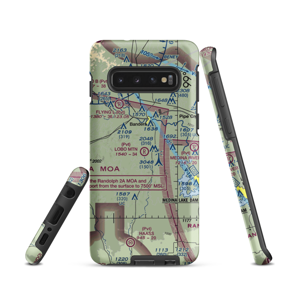 Lobo Mountain Ranch Airport (TE21) VFR Sectional Samsung Phone Case Samsung Galaxy S10 model shown