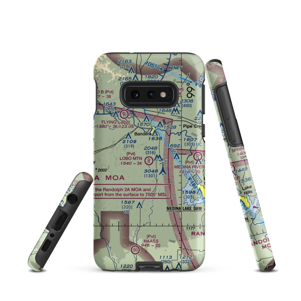 Lobo Mountain Ranch Airport (TE21) VFR Sectional Samsung Phone Case Samsung Galaxy S10e model shown