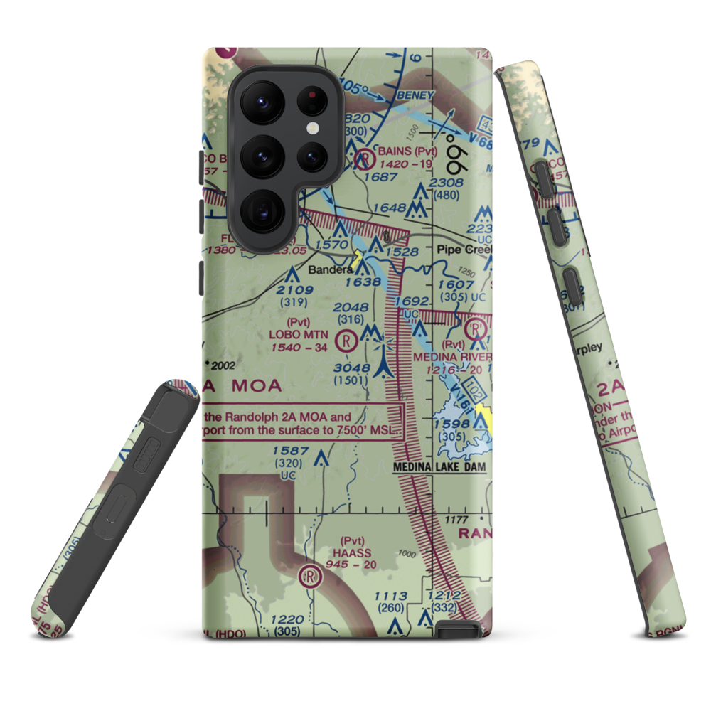 Lobo Mountain Ranch Airport (TE21) VFR Sectional Samsung Phone Case Samsung Galaxy S22 Ultra model shown